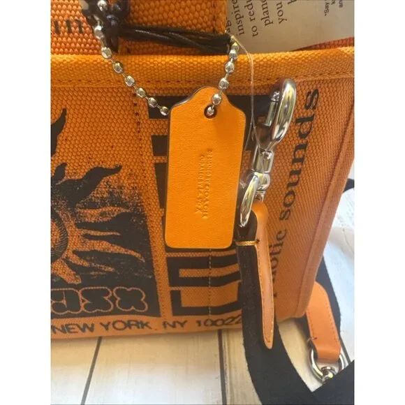 Coach the LIL NAS X DROP Mandarin Orange Cargo Tote 26 CP959 10x8x4" NWT - Picture 2 of 5